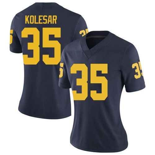 Caden Kolesar Michigan Wolverines Women's NCAA #35 Navy Limited Brand Jordan College Stitched Football Jersey NOP3654HE